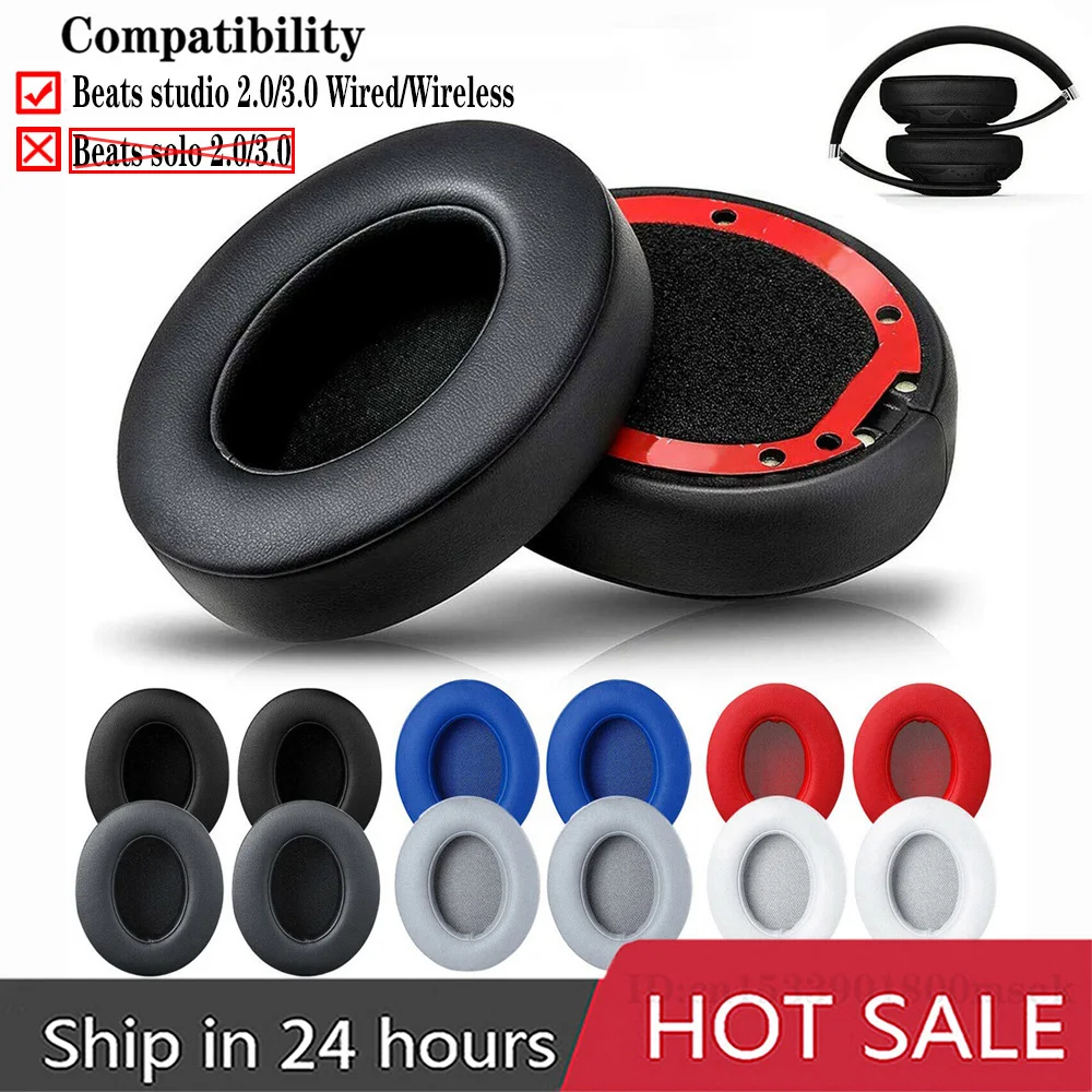 1 Pair Replacement Ear Pads Earmuffs Ultra-soft Sponge Cushion For Beats Studio 2 3 Wired Wireless Headphone Accessories