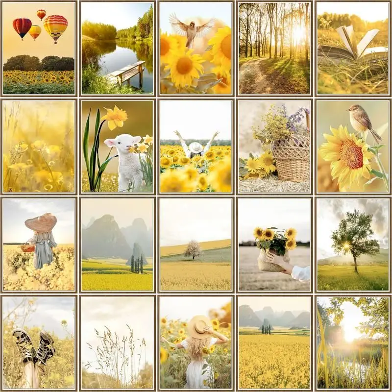 

CHENISTORY Coloring By Numbers Nature Landscape Drawing On Canvas Handpainted Gift Diy Sunfower Paint By Numbers Home Decor
