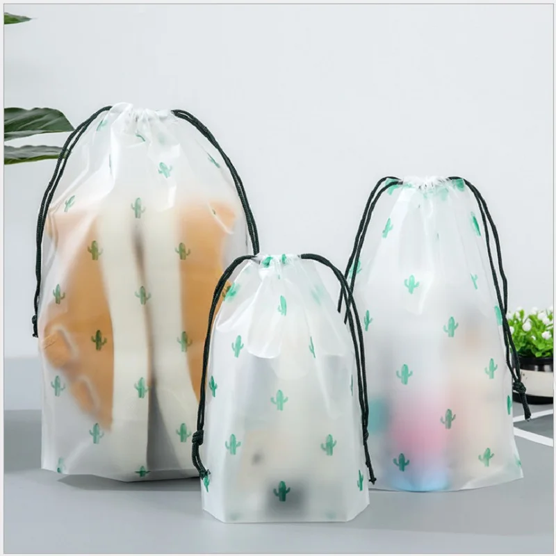 Shoe Storage Bag Portable Shoe Storage Organizer Travel Storage Bag Waterproof Transparent Plastic Bag Drawstring Eco Bags Cosmetic Bags