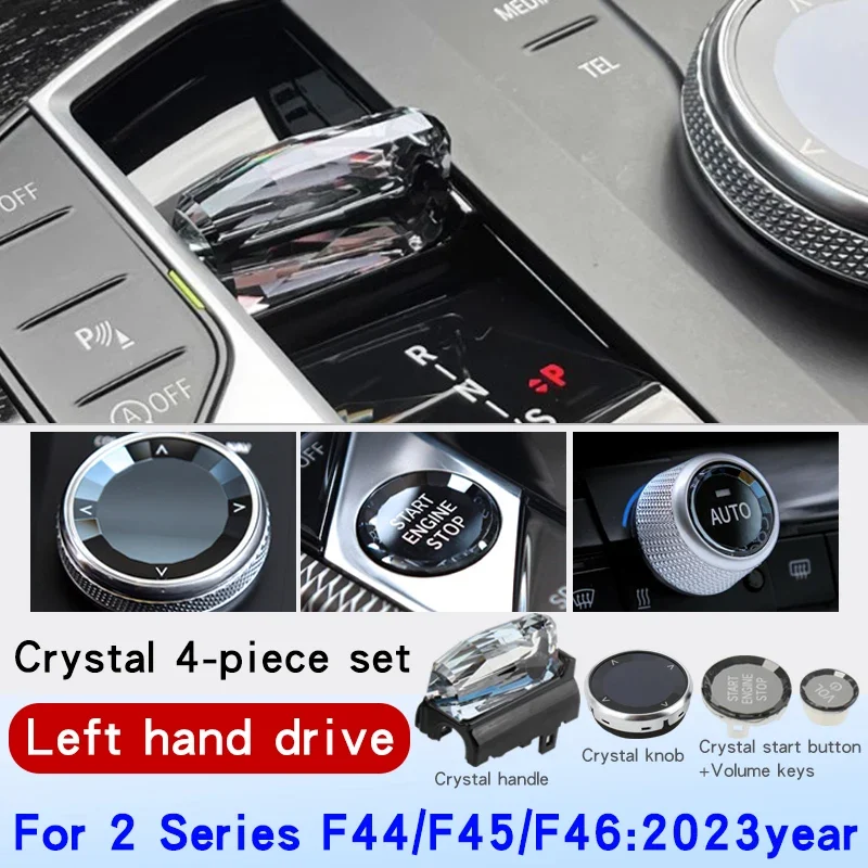 4 피스 세트 BMW 2 3 4 시리즈 F44 F45 F46 G20 G21 G22 G23 G26 G28 i3 i01 ix3 G01 2023 크리스탈 기어 시프트 노브 패들 시프터