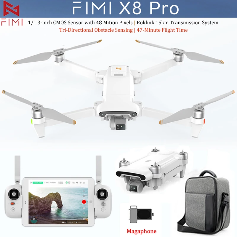FIMI X8 Pro Drone Com Evitar Obstáculos 4K Câmera 3Axis Gimbal