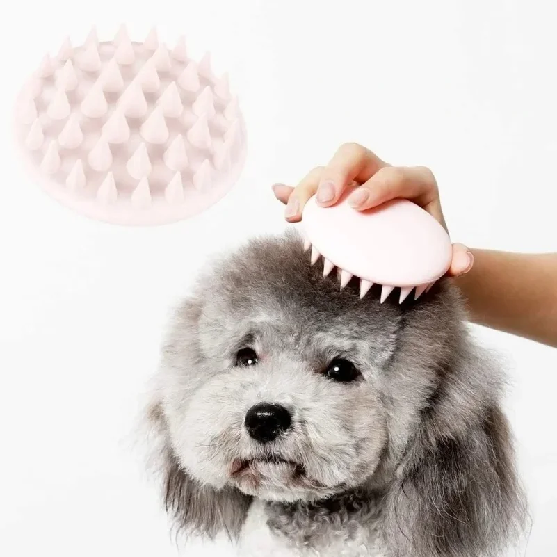Massageborstel voor het verwijderen van haar, siliconen douchekam voor honden en katten, schoonmaaktool voor huisdieren._voghion.com