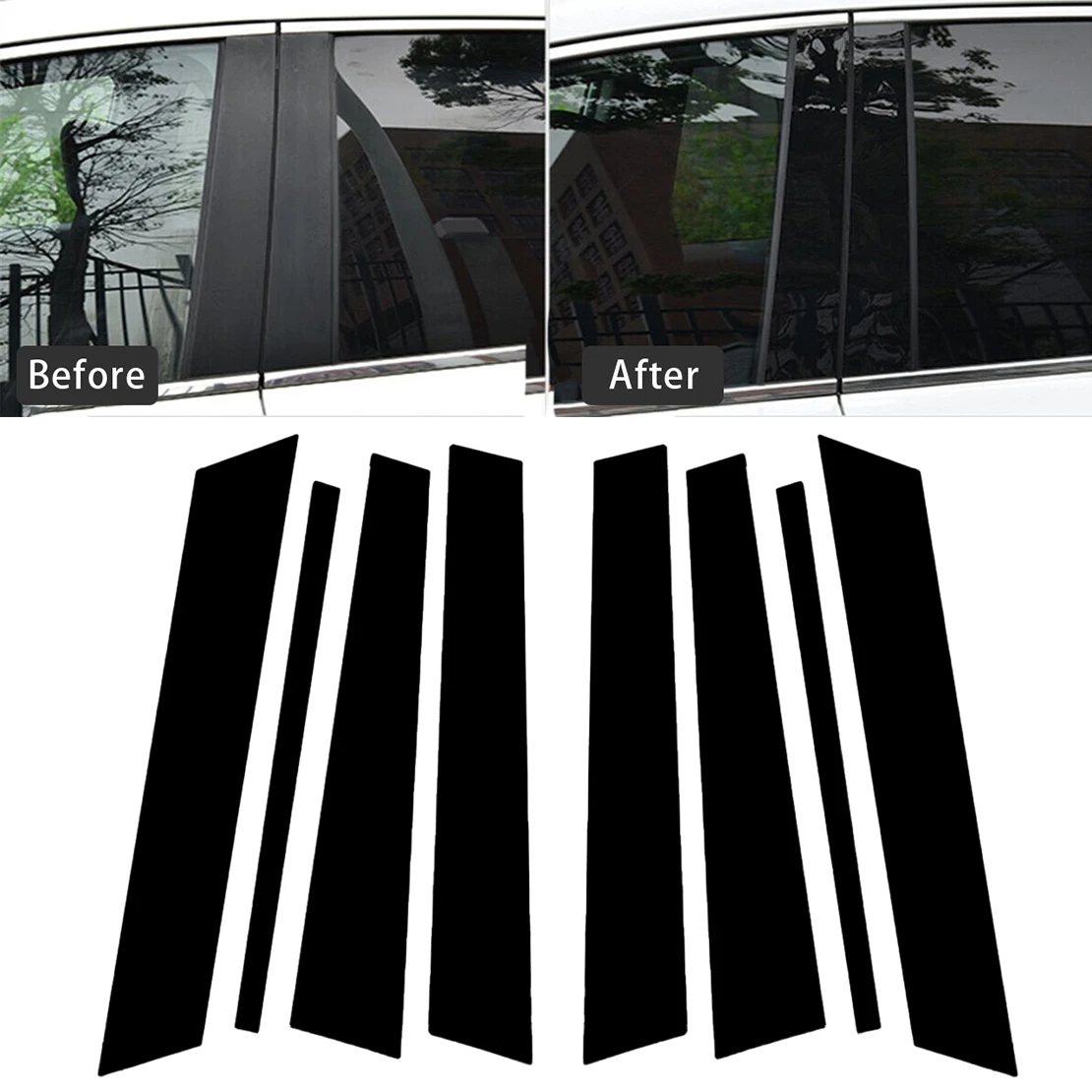 

1 комплект черных опорных столбов, Обрезанные крышки, подходят для Ford Edge LINCOIN MKX 2007 2008 2009 2010 2011 2012 2013 2014 PC Plastic