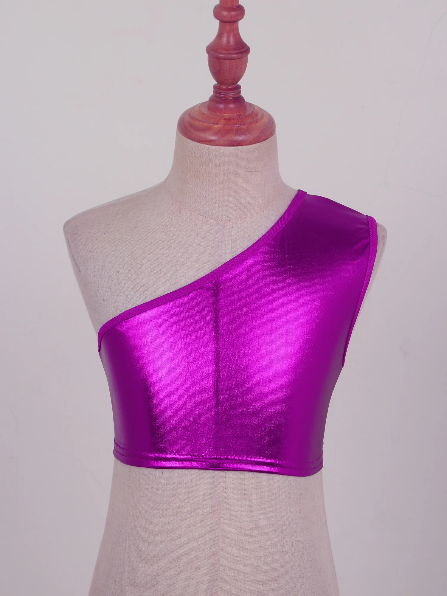 Kids Girls And Boys Jazz Dance Costumes Ballet Dancewear Sleeveless Shiny Metallic Vest Crop Top Performance Tops Dance Clothing