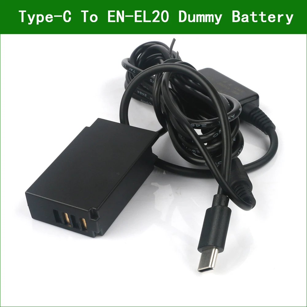 

EP-5C USB Type-C EN-EL20 Dummy Battery Power Adapter DC coupler For Nikon 1 J1 1 J2 1 J3 1 S1 1 V3 1 AW1 COOLPIX A P950 P1000