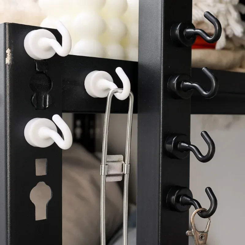 Description Picture 5 of itemBlack Strong Magnetic Hooks Wall-mounted Magnet Hook Multi-Purpose Keys Coat Hanging Hanger Kitchen Fridge Bathroom Organizer