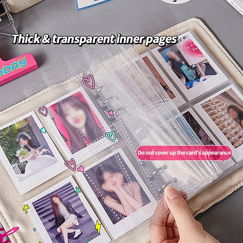Kpop Raccoglitore A5 Con 20 Pagine Trasparenti, Album Per Photocard E Biglietti, Protegge 160 Carte, Nero + Adesivi