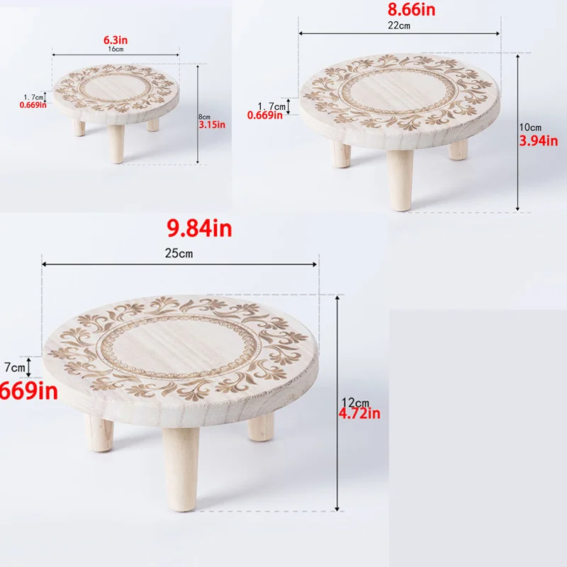 Small Wooden Flower Stand Wooden Stand Wood Base Crystal Ball Holder Vase Display Stands Bonsai Stool Display