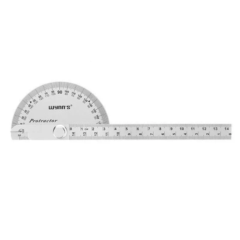 W0262A 90X150MM 180도 스테인레스 스틸 각도기 원형 각도 눈금자 도구