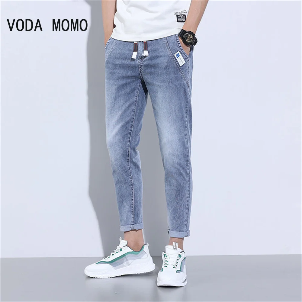 Spring Summer Black Blue Cargo Jeans Men Streetwear Denim Jogger Pants Men Baggy Harem Jean Trousers Harem Jean Trousers