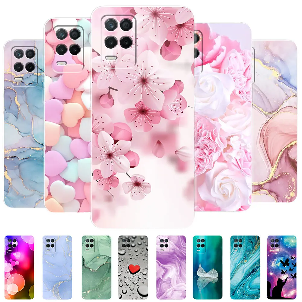 Per Realme Narzo 30 5G Custodia Narzo 30 5G Custodia Morbida Trasparente Posteriore Per Realme Narzo 30 5G Flower Cute Phone Bags Paraurti In Silicone