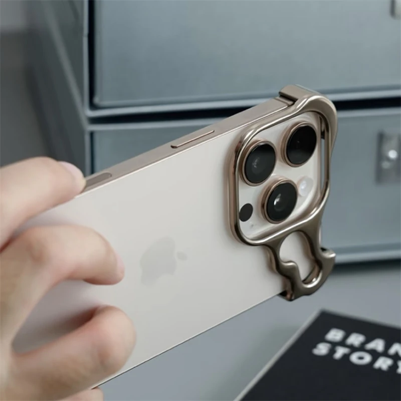 Irregular Metal Bumper Aluminum Alloy Frameless Shockproof Phone Case
