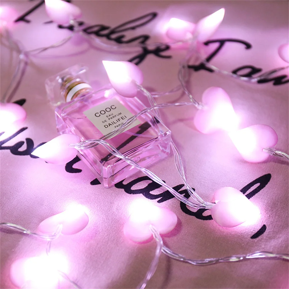 LED 러브 스트링 조명, 핑크 퍼플 블루 크리스마스 웨딩 생일 파티 홈 장식, 동화 화환 조명, 10 LED, 20LED