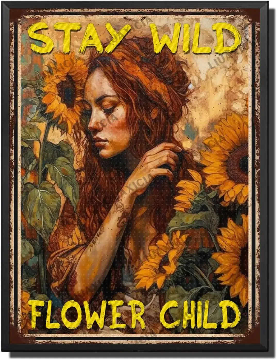 

Vintage Metal Tin Signs Wall Decor Garden Stay Wild Flower Child Girl Flowers Metel Signs Vintage Bathroom Toilet