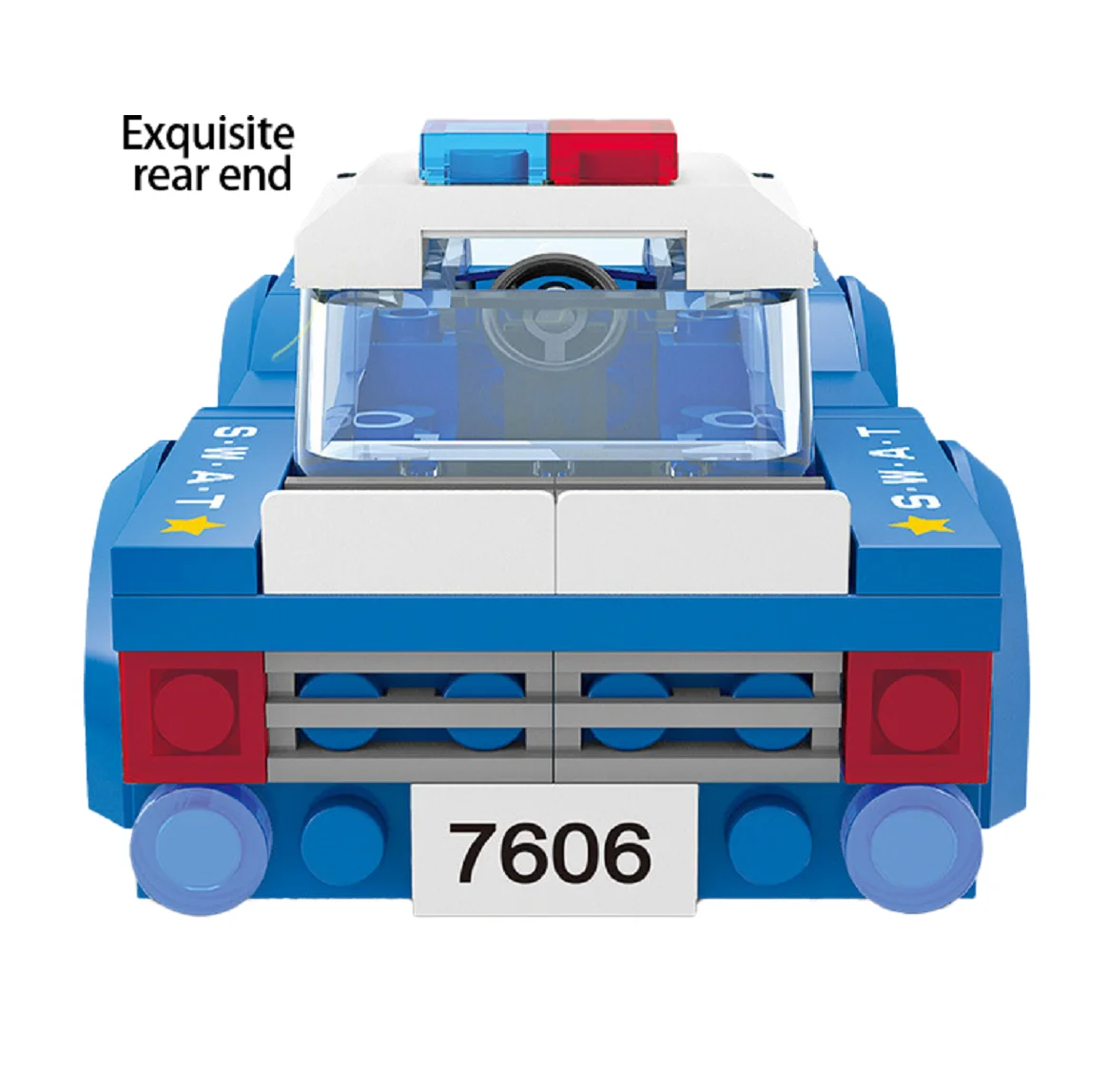 DIY Building Block Police Car Toy Set Creative Educational Patrol Vehicle  for Kids Fun Assembly Puzzle Playset 2