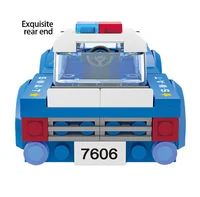 DIY Building Block Police Car Toy Set Creative Educational Patrol Vehicle  for Kids Fun Assembly Puzzle Playset 2