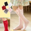 3-12Y Kid Girls Bow Knee High Long Socks Solid Color Medium Tube Socks Soft Cotton Princess Socks Spring Autumn Children Socking 4