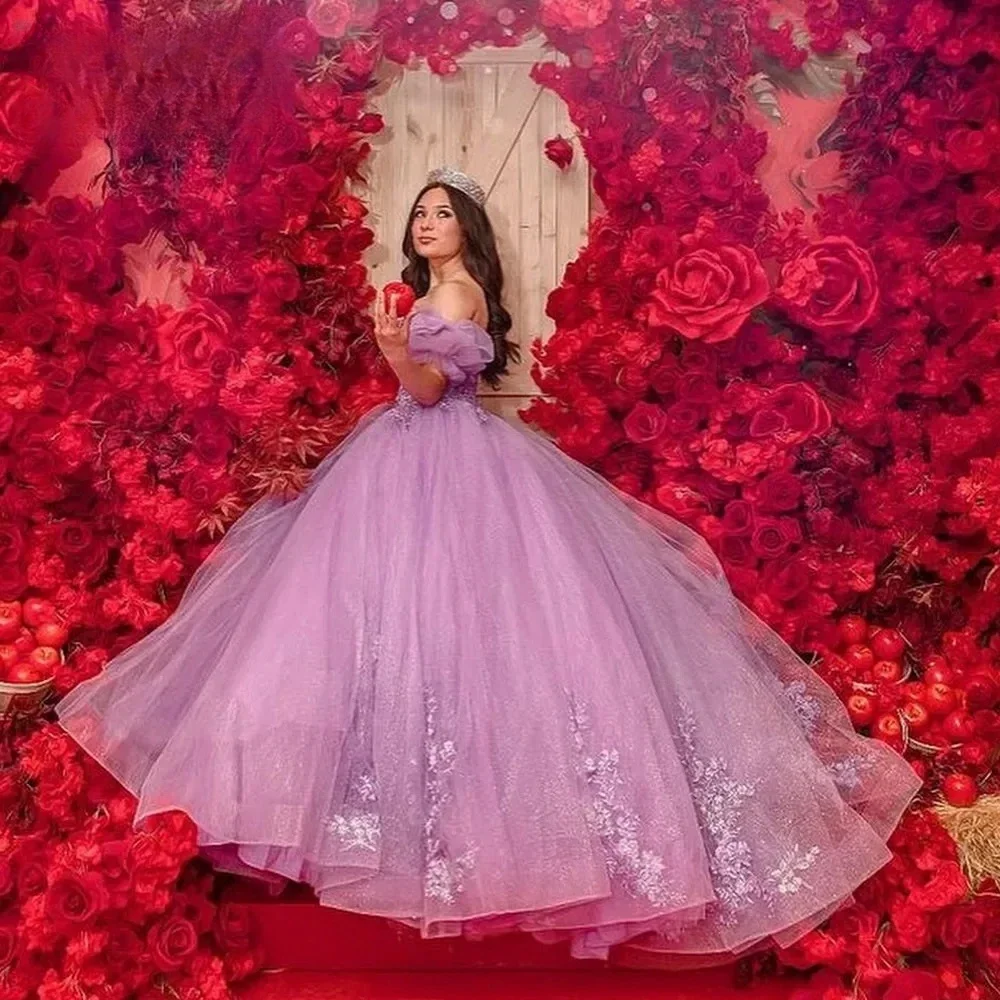 ANGELSBRIDEP Elegant Purple Ball Gowns Quinceanera Dresses Girls Birthday Party Vestidos De Xv A&ntilde;os
