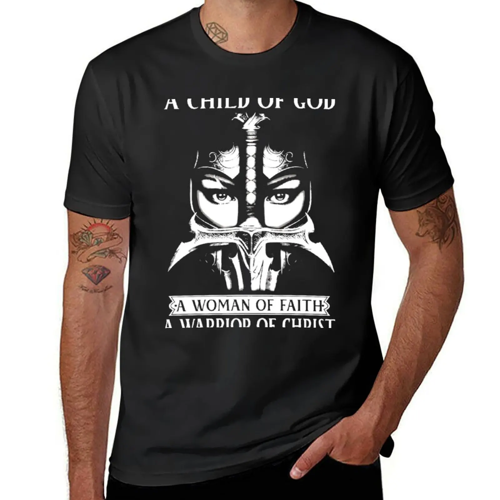 A child of god a woman of faith a warrior of christ TShirt T-Shirt summer clothes customizeds mens workout shirts