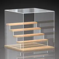 Solid Wood Step Figure Display Cabinet Transparent Acrylic Display Box For Toys, Car Models, Action Figures Storage And Display 1