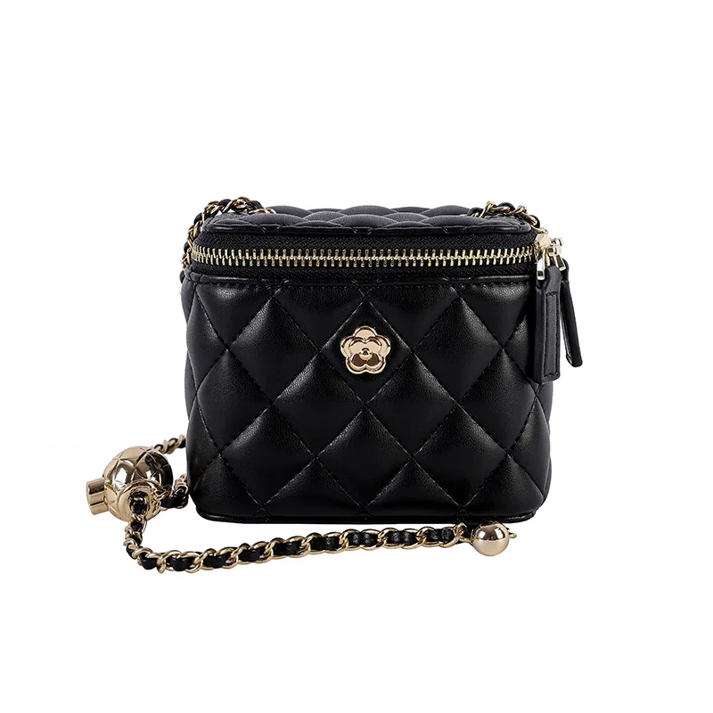 Camellia rhombic chain box small bag women's winter mini shoulder crossbody bag  purses and handbags  women handbags  purses