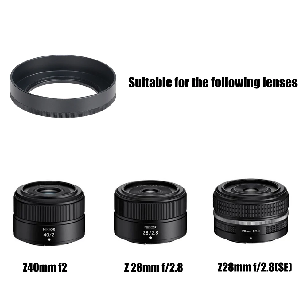 FOTGA Lens Hood For Nikon Z 28mm F2.8/Z40mm F2 Lens Hood Metal Z7II Z6II Z5 ZFC Z50 Z7 Z6 Z9 Z8 Macro Camera Lens Accessories