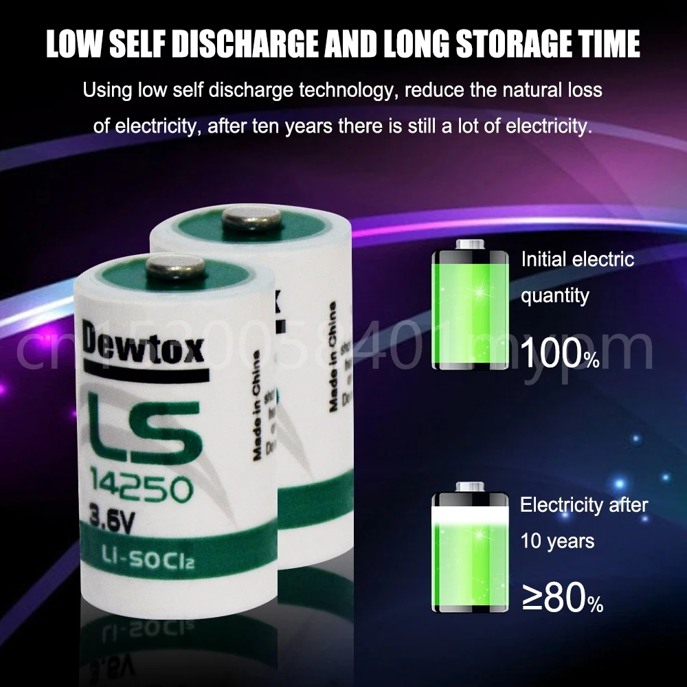 10PCS LS14250 14250 TL-5902 1/2AA 1/2 AA 3.6V Non-rechargeable Li-Ion Battery For CNC ETC PLC Industrial Control Gas Water Meter 3