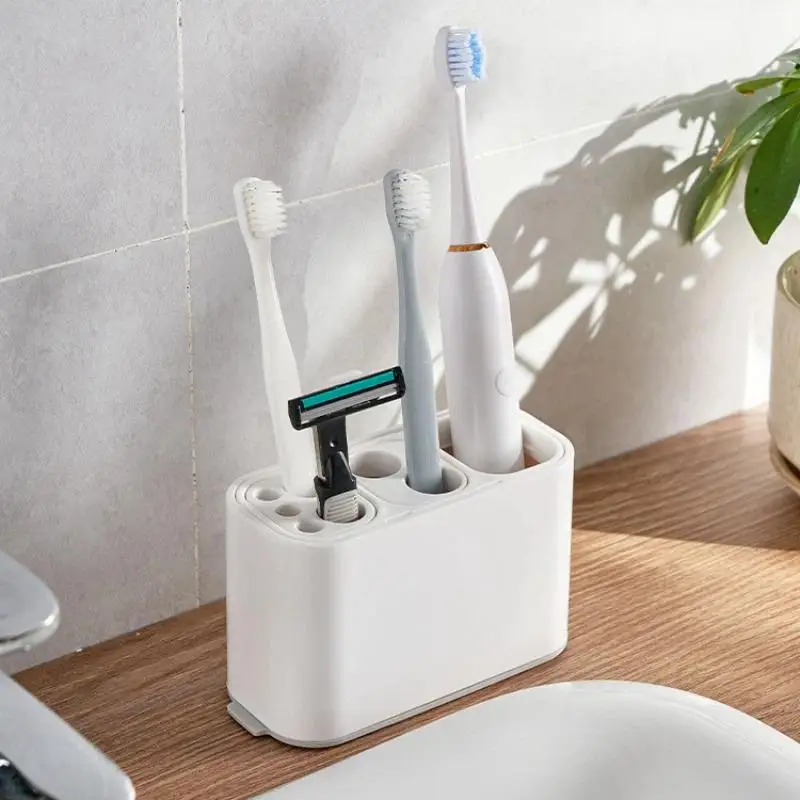 Organizador de Escovas de Dente Multifuncional para Armazenamento Eficiente no Banheiro