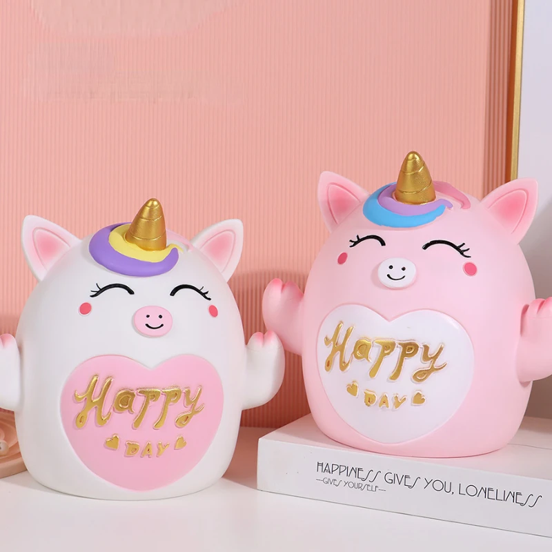 

Cartoon Coin Piggy Bank for Kids Large Capacity Creative Ornament Cute Secret Money Box Gift Toy Living Room Home Decoration