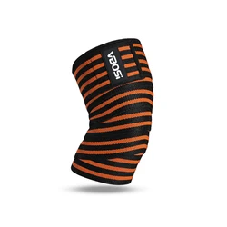 Adjustable Elastic Knee Support Wrap for Weightlifting and Kettlebell Training (Orange)