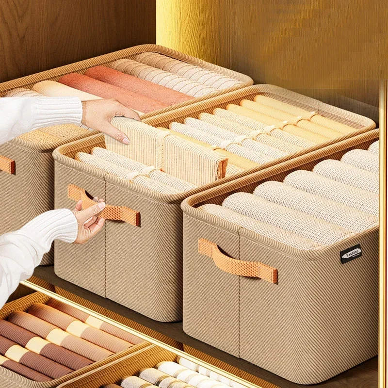 Gray Clothing Storages Organizer Bins Storage Bins Storage Baskets for Shelves Fabric Storage Bins Closet Closet Shelf Organizer 3