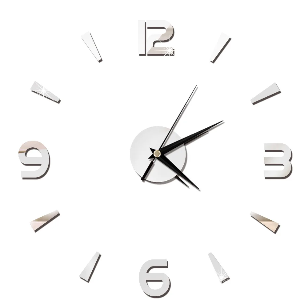 1pcs Modern Design Large Wall Clock 3D DIY Quartz Clocks Fashion Watches Acrylic Mirror Stickers Living Room Home Decor Horlog