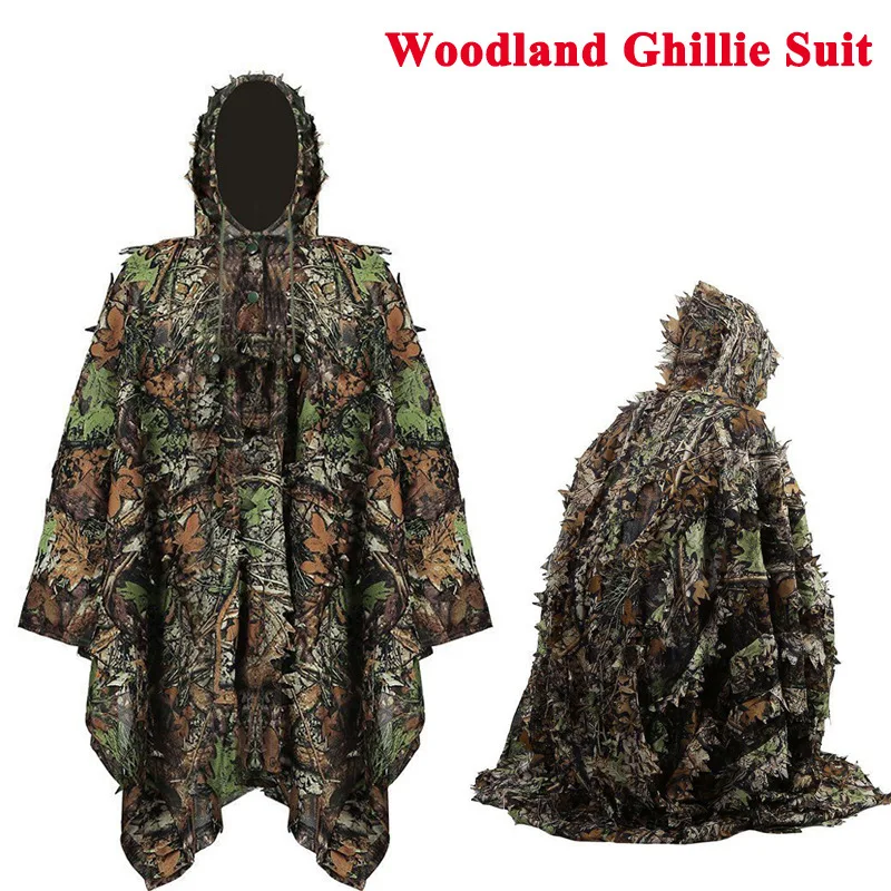 

3D Hunting Clothes for Unisex, Sniper, Airsoft Camouflage Ghillie Suit, Military Uniform, Tactical Clothing, Paintball Jacket