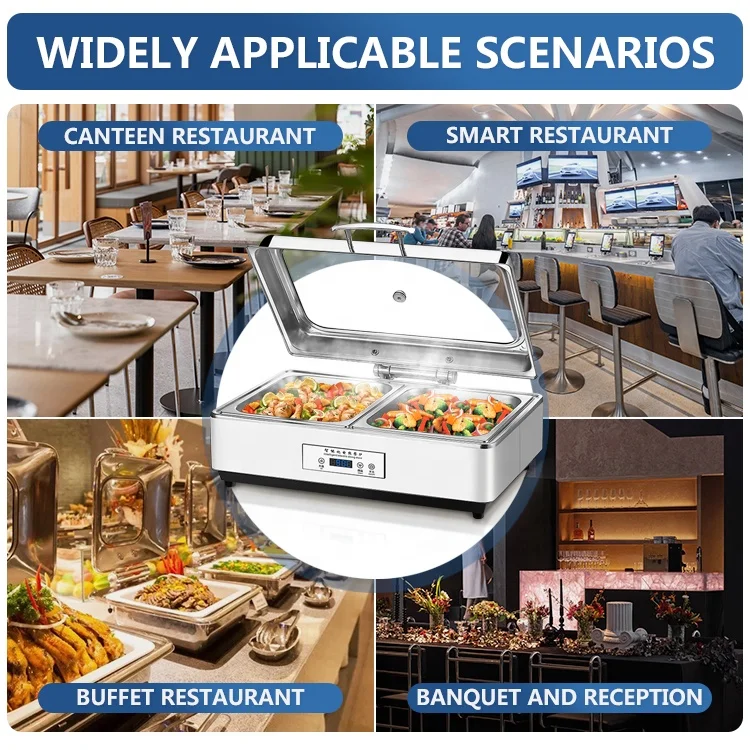 Stainless Steel Buffet Food Warmer Stove With Electric Heater Chafing Dishes For Catering Serving Dish