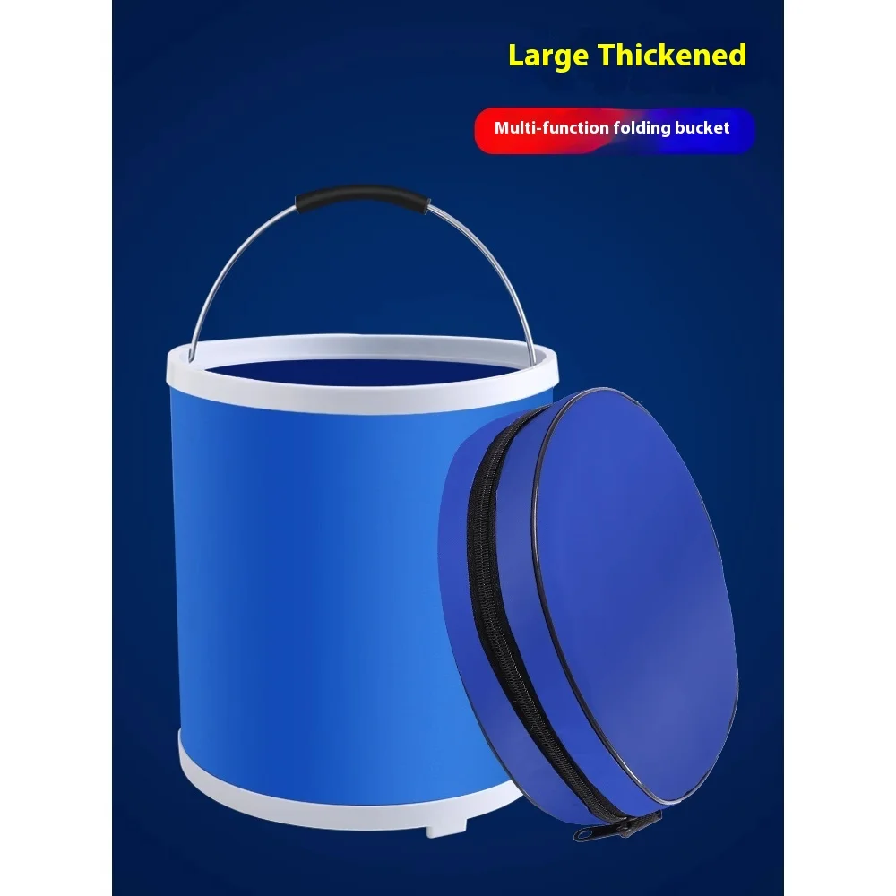 9L Collapsible Bucket Portable Folding Water Bucket Car Washing Fishing Household Plastic Travel Outdoor Camping