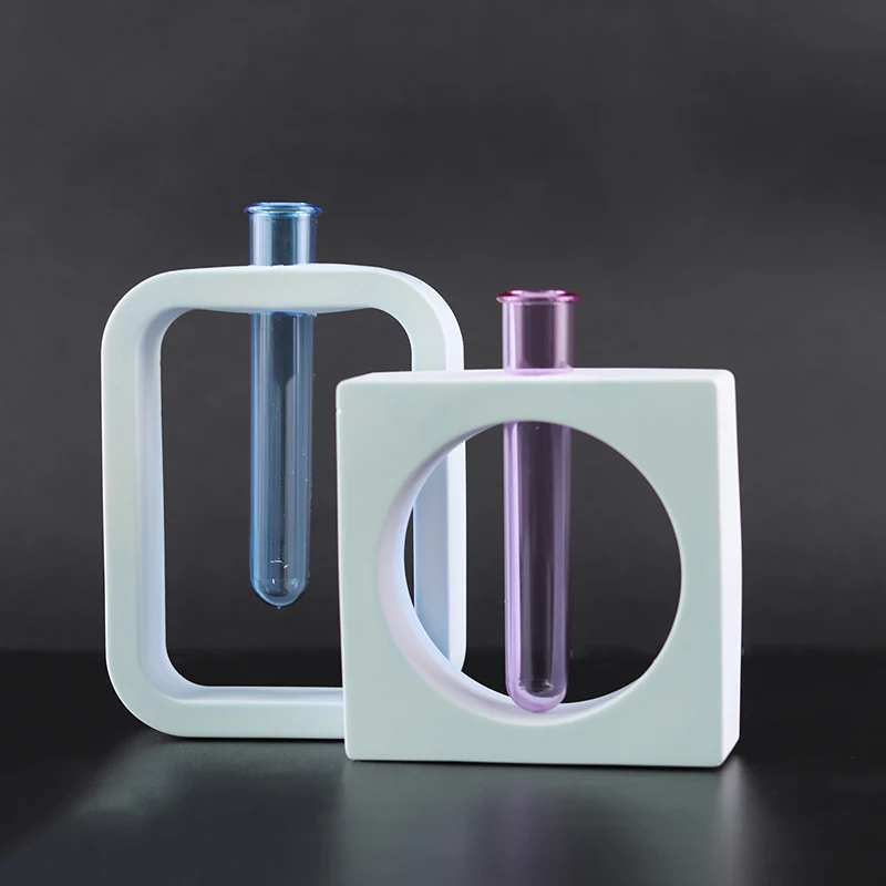 Plaster Tube Vase Mold DIY Crystal Epoxy Resin Hydroponic Plant container Silicone Mould Flower Breeding Station Molds Supplies silicone mold