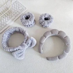 4-Piece Chic Skincare Headband and Accessory Set (GRAY)