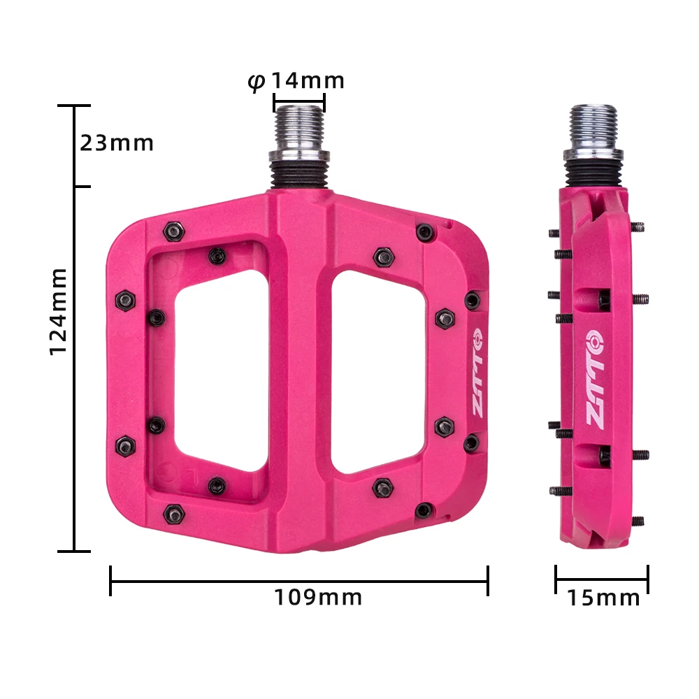 MTB Bike Pedals Non-Slip Mountain Bike Pedals Platform Nylon fiber Bicycle Flat Pedals 9/16 Inch Bicycle Accessories