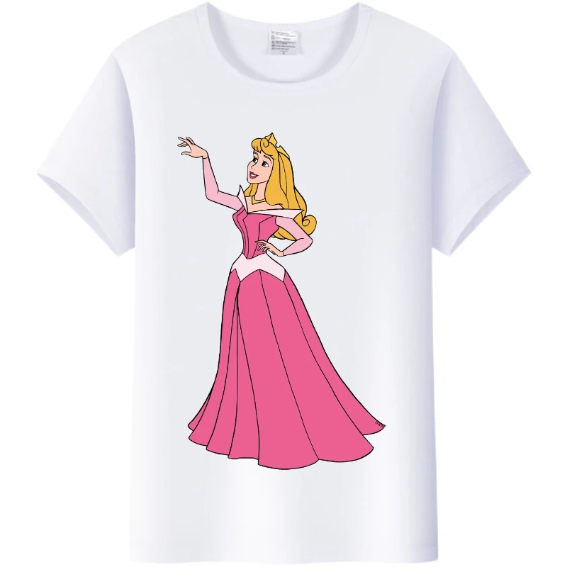 Casual Disney Cartoon Tee Sleeping Beauty Princess Graphics Shirt