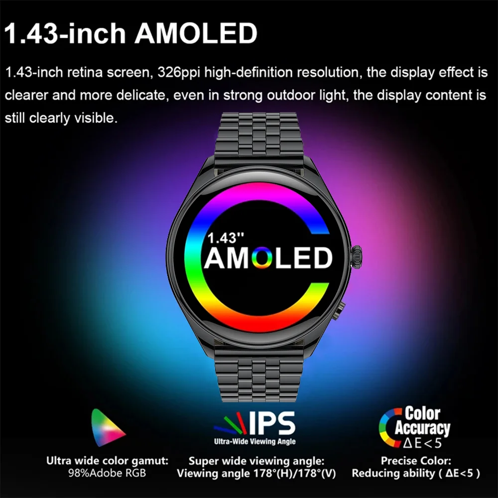2024 1.43AMOLED HD ȭ  ߿  ȭ Ʈġ, IP67   ɹڼ ߿ Ʈġ