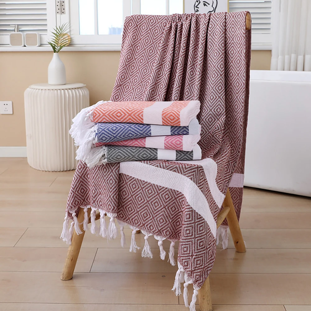 Large Turkish Beach Towel Blanket ,100%Cotton Towels, Suitable For Bath, Beach, Yoga, Swimming Or Diving 2