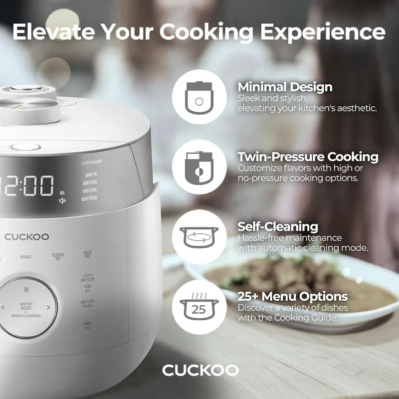 CUCKOO CRP-LHTR0609FW 6-Cup (Uncooked) / 12-Cup (Cooked) Induction Heating Twin Pressure Rice Cooker with Nonstick Inner Pot 3