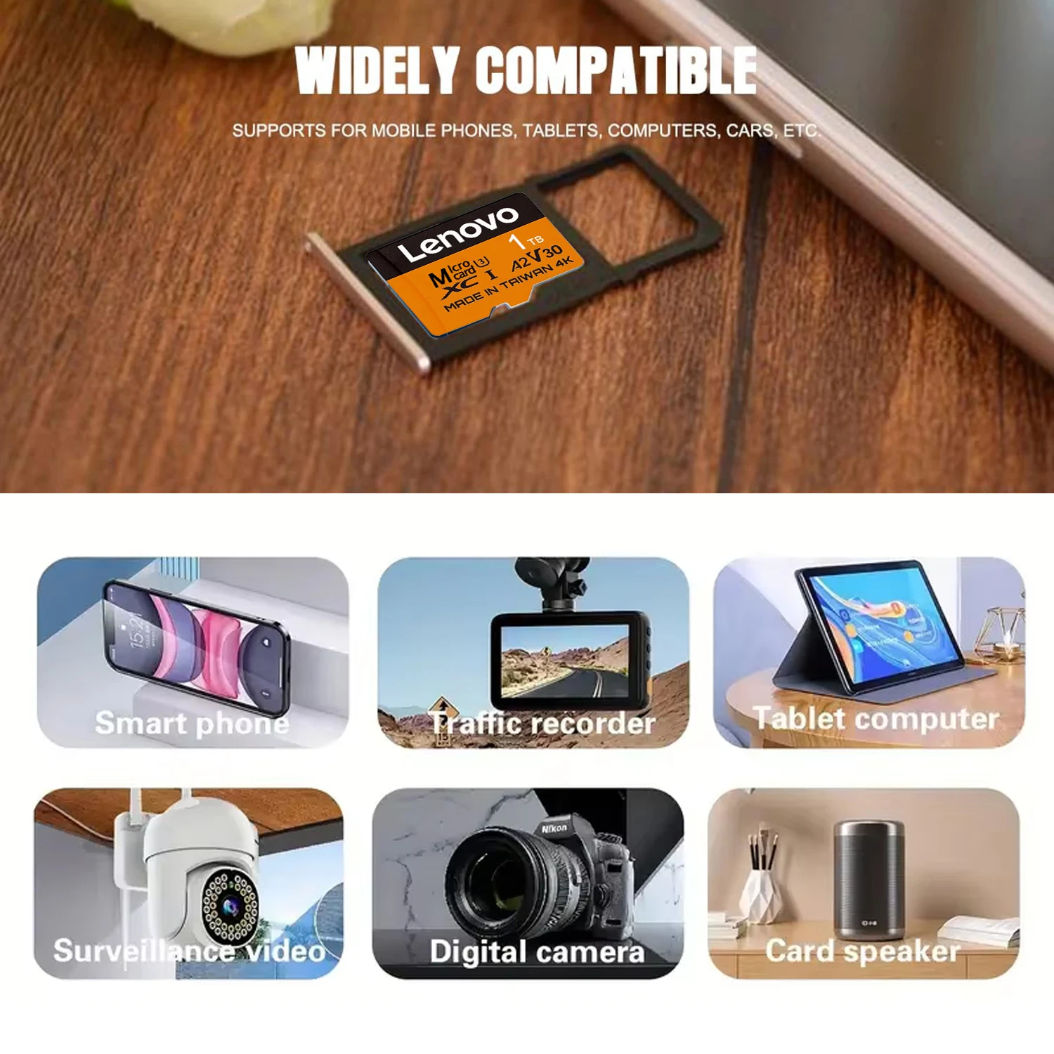 레노버 고속 메모리 카드 U3 V30 UHS-1 클래스 10 저장 카드 1TB 512GB 마이크로 SD 카드 플래시 카드 (닌텐도 스위치용)