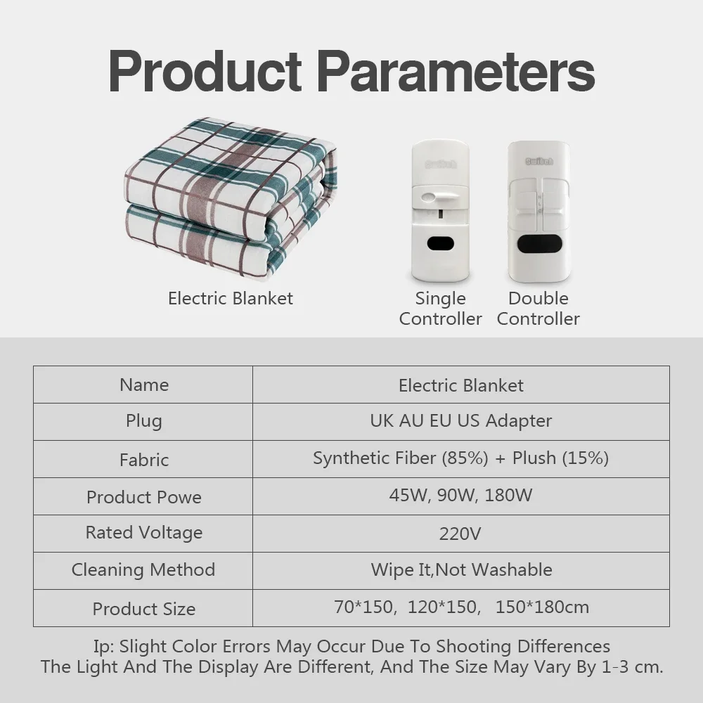 Electric Blanket Thicker Heater Double Body Warmer 150*180cm Heated Blanket Thermostat Electric Heating Blanket Electric Heating 6