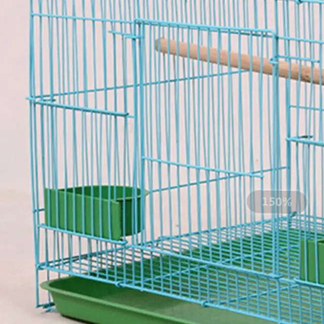 Wire Rectangular Small Cage for Small Birds and Canaries Rekord Equipped with Bird Standing Stick and 2 Semicircular 3