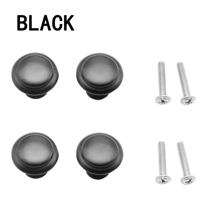 Furniture Knobs 4pcs/set Round Single Hole Pull Stainless Steel