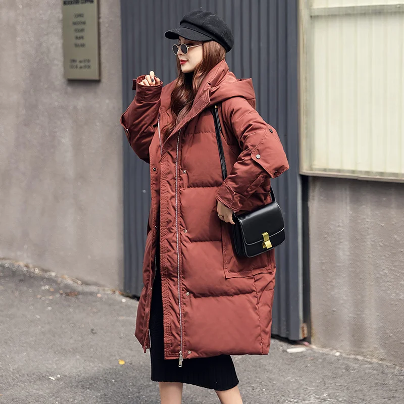 2023 Down Jackets for Women Woman Jacket Outerwear Coats 90% White Duck Oversize Loose Casual Fattening Thickening Coat Winter