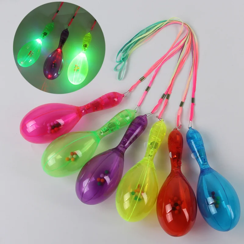 

20pcs Light Up Maracas Flashing LED Music Hand Shakers Fun Noise Makers and Toy Musical Instruments Birthday Party Halloween