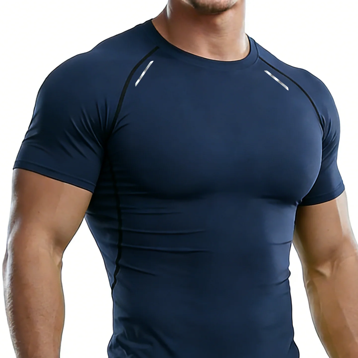 Men's Reflective Stripe Quick Dry Compression T-Shirt 1