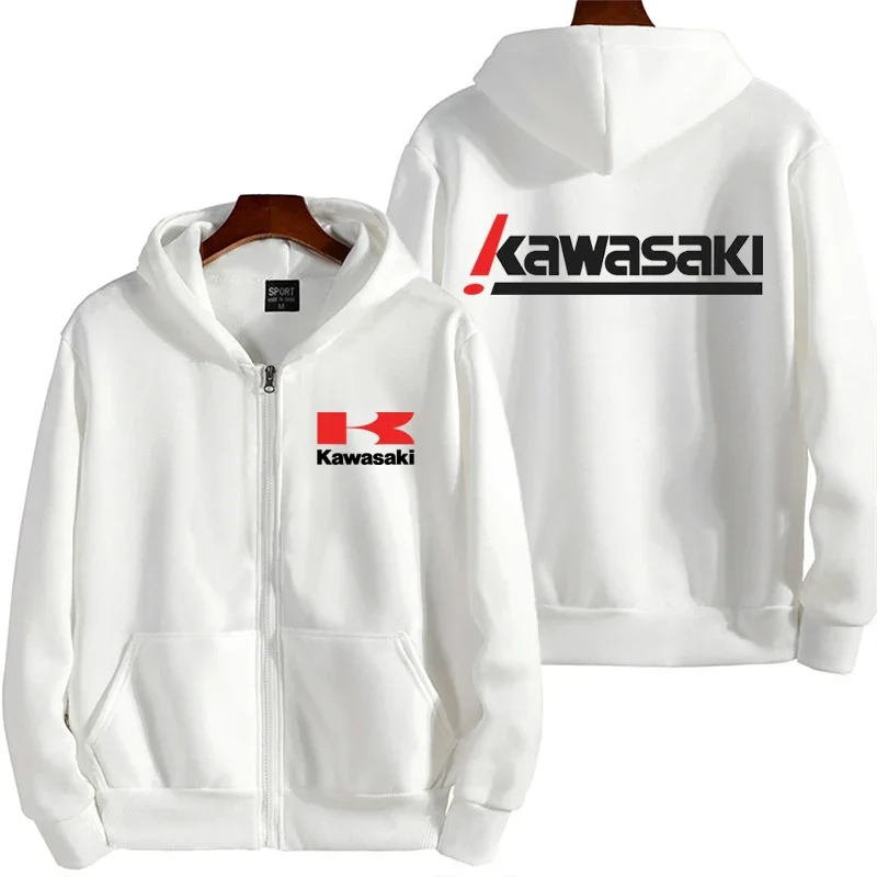 Kawasaki Logo Men's Zipper Hoodie Spring and Autumn Fashion